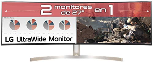 LG 49WL95C-W - Monitor Profesional UltraWide DualQHD de 124.5 cm (49") con Panel IPS (5120 x 1440 píxeles, 32:9, 350 cd/m², sRGB >99%, 1000:1, 5 ms, 60 Hz, DPx1, HDMIx2, USB-Cx1, USB-Ax4) Color Blanco