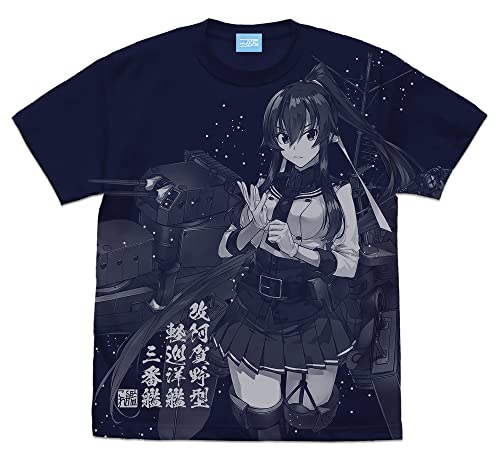 二次元コスパ 艦隊これくしょん -艦これ- 矢矧改ニ オールプリントTシャツ NAVY Lサイズ 綿製