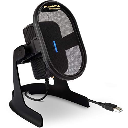 Marantz Professional Umpire - Micrófono USB para PC o Mac, para Grabar, emitir pódcasts, Streaming y Juegos, con Soporte de sobremesa, Filtro antipop y Amortiguador