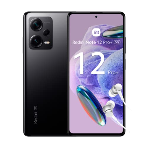 Redmi Note 12 Pro+ 5G - Smartphone de 8+256GB, Pantalla de 6,67" AMOLED FHD+ 120Hz, MediaTek Dimensity 1080, Triple cámara de 200MP, Hypercharge 120W, negro (Versión ES + 3 años de garantía)