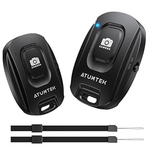 【スマホで簡単操作 · 2023冬発売】 ATUMTEK スマートフォン用Bluetoothリモコンシャッター ワイヤレス 自撮りリモコン - スマホのカメラ撮影を便利に Bluetooth 5.2技術 コンパクト ストラップ付き 日本語取扱説明書付き - ブラック 2パック