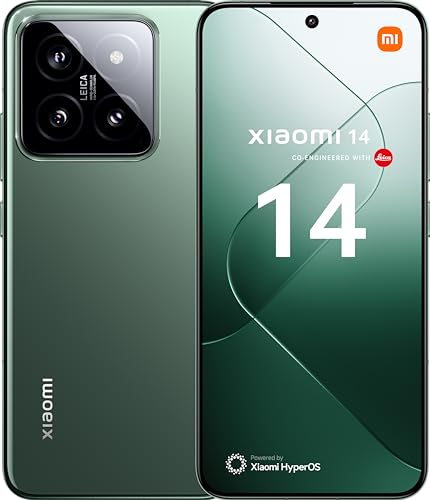 Xiaomi 14 – Smartphone de 12+512 GB, Lentes Leica Summilux, Snapdragon 8 Gen 3, Pantalla AMOLED 6.36'' 120Hz, HyperCharge 90W, Verde (Versión ES)