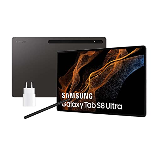 Samsung Galaxy Tab S8 Ultra con Cargador – Tablet Android de 14,6 Pulgadas, 128 GB, WiFi, Negro (Versión Española)