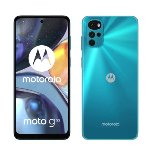 Motorola moto g22 (Pantalla 6.5" 90 Hz Max Vision, sistema de cuatro cámaras de 50MP, Android 12, batería 5000mAh, 4/128GB, dual SIM), azul [Versión ES/PT]