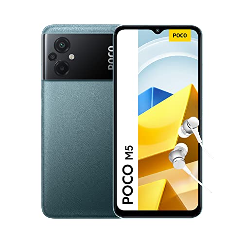 POCO M5 - Smartphone de 4+64GB, Pantalla de 6.58” 90Hz FHD+ DotDrop, MediaTek Helio G99, Triple cámara de 50MP con IA, 5000mAh, NFC, Verde (Versión ES + 3 años de garantía)