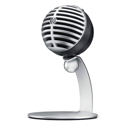 Shure MV5 Micrófono de Condensador Digital con cardioides: Plug -and -Play con iOS, Mac, PC, Control en Pantalla, Incluye Cables USB y Lightning - Gris con Espuma Negra