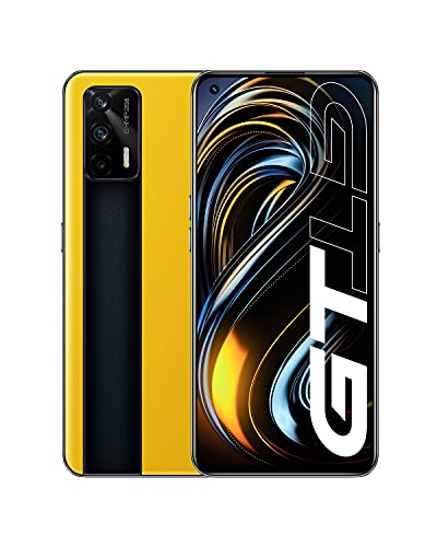 realme GT Smartphone Libre, Procesador Qualcomm Snapdragon 888 5G, Pantalla Super AMOLED a 120Hz, Carga SuperDart de 65W, Triple cámara Sony de 64MP, Dual Sim, NFC, 12+256GB, Racing Yellow