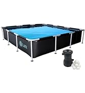 Lark 9' x 24" Square Metal Frame Above Ground Pool with 530 Gallon Filtration Pump