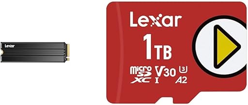 Lexar NM790 SSD with Heatsink 4TB PCIe Gen4 NVMe M.2 2280 Internal Solid State Drive & Play 1TB microSDXC UHS-I Memory Car...