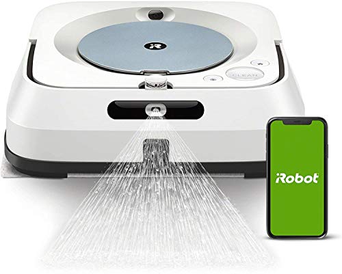 iRobot Braava jet m6134 Robot friegasuelos conectado, Pulverizador a presión y navegación avanzada, Friega y pasa mopa en seco, Grandes áreas, Recarga y reanuda el trabajo, Programable por App