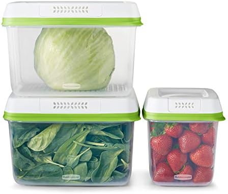 Rubbermaid Produce Saver Containers for Refrigerator with Lids for Food Storage