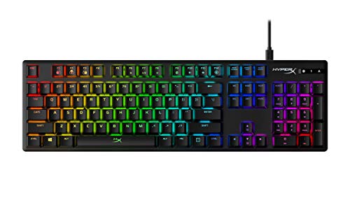 HyperX Alloy Origins - Teclado mecánico para videojuegos, RGB, Teclas HyperX Blue Mecánicas, Carcasa de aluminio duradera, Personalización avanzada, Software HyperX NGENUITY, Memoria integrada