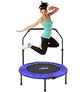 ATIVAFIT トランポリン 室内 こども用 大人用 補助手すり付き とらんぽりん 102cm 耐荷重 150kg 大型 折りたたみ 収納便利 家庭用 運動 簡単 エクササイズ トレーニング室...