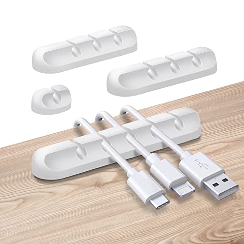 ZYB Organizador de Cables Escritorio, Clips de Soporte de Cable Adhesivo para Gestión de Cables de Carga USB Escritorio/Cable de Mouse/Cable de Audio, Silicona, 5 Piezas (Paquete de 1)