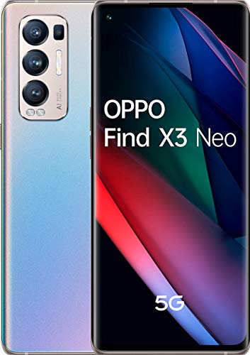 OPPO Find X3 Neo 5G - Pantalla 6,55 (OLED 90 Hz, 12+256 GB, Snapdragon 865, Batería 4500 mAh, Cuádruple cámara 50 + 16 + 13 + 2, carga rápida 65W) Plata [Versión ES/PT]