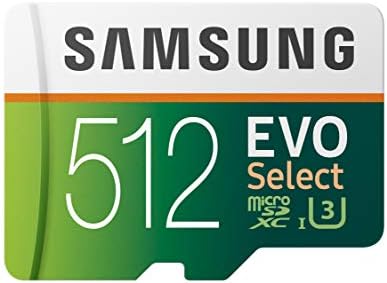 Samsung EVO Select 512GB microSD 100MB/s and 90MB/s, speed, full HD & 4K UHD memory card including SD adapter for smartphone, tablet, action camera, drone and notebook