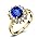 B-Yellow Gold Plated-Created Sapphire