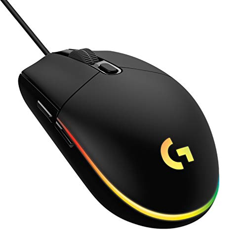 Logitech G203 LIGHTSYNC Ratón USB Gaming con Iluminación RGB Personalizable, 6 Botones Programables, Captor 8K para Gaming, Seguimiento de hasta 8,000 DPI, Ultra-ligero - Negro