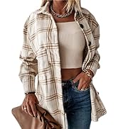 Womens Flannel Shacket Boyfriends Corduroy Button Down Plaid Shirts Fall Clothing Tops S-3XL