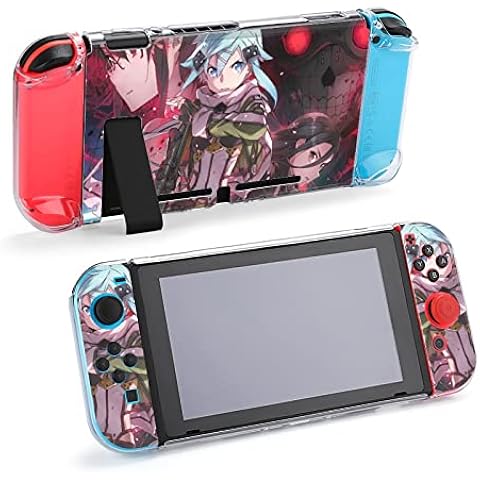 Switch対応カバー ソードアートオンライン Sinon スイッチ用カバー 分割デザイン スイッチ ケース 分体式カバー アニメ キャラクター キズ防止 スイッチ対応 衝撃吸収 指紋防止 汚れ防止 PC製ハードケース 着脱簡単