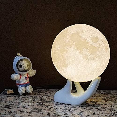 Nostalgish Moon Lamp - Unique Gift - 3D Print 3 Colors (Warn, Cool & Harvest) Lunar Lamp - Rechargeable and Touch Control Brightness (8cm)