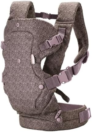Infantino Flip Advanced 4-in-1 Carrier - Ergonomic, Convertible, face-in and face-Out Front and Back Carry for Newborns and Older Babies 8-32 lbs, Leopard