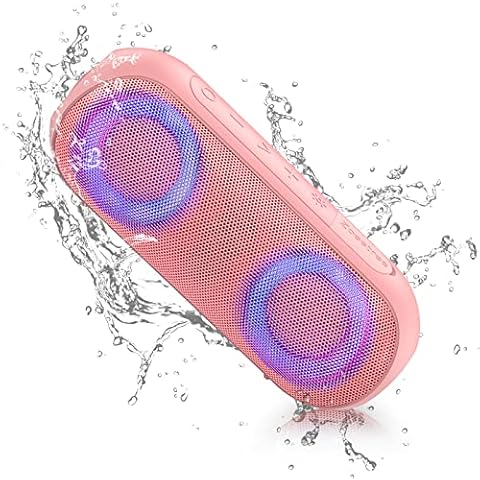 Bluetooth Speakers, Portable Speakers Bluetooth Wireless(100FT Range) with 30W Loud Stereo Sound, IPX7 Waterproof Shower Speakers, RGB Multi-Colors Rhythm Lights, 1000mins Playtime for Indoor&Outdoor