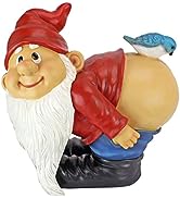 Design Toscano Loonie Moonie Bare Buttocks Garden Gnome Statue, Large 12 Inch, Polyresin, Full Color