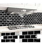 Art3d 20-Pack Kitchen Backsplash Tile Peel and Stick, Vinyl Stick On Subway Tile for Bathroom Lau...