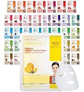 DERMAL 39 Combo Pack A Collagen Essence Korean Face Mask - Hydrating & Soothing Facial Mask with ...