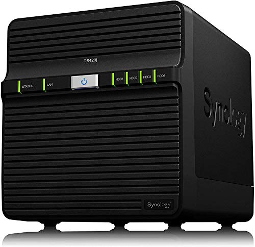 Synology DiskStation DS420J Servidor de Almacenamiento Ethernet Torre Negro NAS DiskStation DS420J, HDD & SSD, 64 TB, SATA, Serial ATA II, Serial ATA III, 2.5,3.5", 0,1,5,6,10,JBOD, Fat,