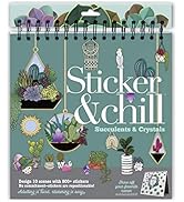 Sticker & Chill Sticker Book for Adults – 800+ Repositionable Clings Create Designs on 10 Spiral ...