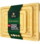 ROYAL CRAFT WOOD Cutting Boards for Kitchen - Bamboo Cutting Board Set of 3, Cutting Boards with ...