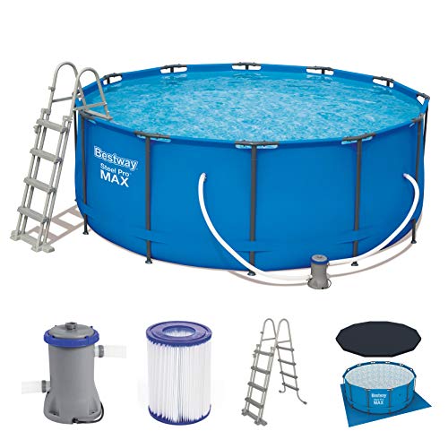 Bestway 56420 - Piscina Desmontable Tubular Steel Pro MAX 366x122 cm Depuradora de Cartucho de 2.006 litros/Hora