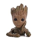 SUKIDA グルートフラワーボックス 筆たて 鉢植え 卓上収納 groot Guardians Of The Galaxy Flowerpot Baby Groot グッズ コスプレ パーティー 小物 子供用 誕生日 お祝い 記念日 プレゼント 母の日ギフト イベント (14cm)