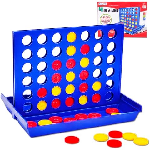 4 in a Row Game - 6 Spare Discs Included, Classic Board Game for Kids, Classic Four...