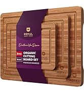 ROYAL CRAFT WOOD Wooden Cutting Boards for Kitchen Meal Prep & Serving - Bamboo Wood Serving Boar...