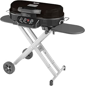 Coleman RoadTrip 285 Portable Stand-Up Propane Grill, Gas Grill with 3 Adjustable Burners &amp; Instastart Push-Button Ignition; Great for Camping, Tailgating, BBQ, Parties, Backyard, Patio &amp; More