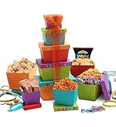 Broadway Basketeers Gourmet Food Gift Basket Tower for Birthdays – Curated Snack Box, Sweet and S...