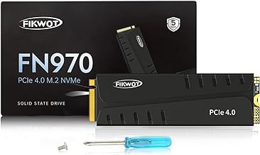 Fikwot FN970 4TB M.2 2280 PCIe Gen4 x4 NVMe 1.4 Internal Solid State Drive with Heatsink - Speeds up to 7,400MB/s, Configu...