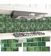 Art3d 20-Pack Kitchen Backsplash Tile Peel and Stick, Vinyl Stick On Subway Tile for Bathroom Lau...