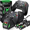 HEYLICOOL Controller Charger for Xbox Series X|S/Xbox One With 2 x 2X5520mWh Rechargeable Battery Packs,Charging Dock for Xbox one Controller, Dual Charging Station for Xbox One X/One S/Elite