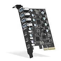 PCIe - USB 3.2 Gen 2カード 20Gbps帯域幅 7つのUSBポート(USB Type-A4つとUSB Type-Cポート3つ)、PCI Express (PCIe) 拡張カード USBカード デスクトップPC対応 WindowsおよびLinux Mac OS対応