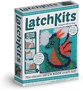 LatchKits Latch Hook Kit for Wall Hangings & Mini-Rugs - Dragon - Craft Kit with Easy, Color-Code...