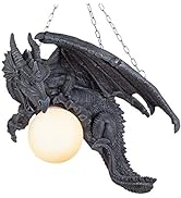 Design Toscano Nights Fury Dragon Gothic Decor Hanging Light Fixture, 21 Inch, Greystone,CL1868