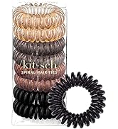 Kitsch Spiral Hair Ties for Women - Waterproof Teleties & Ponytail Holders for Teens | Stylish Ph...