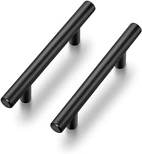 Ravinte 30 Pack | 5 Inch Cabinet Pulls Matte Black Stainless Steel Kitchen Drawer Pulls Cabinet Handles 5 InchLength, 3 Inch Hole Center