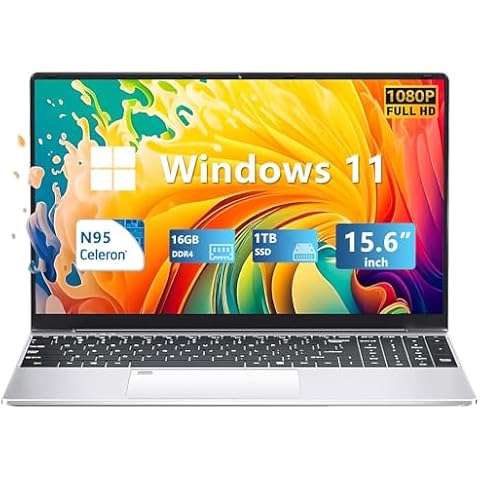 15.6 Inch Laptop Computer, Gaming Laptop, 16GB RAM 1TB SSD Laptops, 12th N95 (Up to...