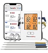 ThermoPro TP25 650FT Wireless Meat Thermometer with 4 Probes, Bluetooth Meat Thermometer for Cook...