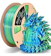 OVV3D PLA Filament 1.75mm, Silk PLA Dual Color PLA Filament, Blue Green Coextrusion Filament, Col...